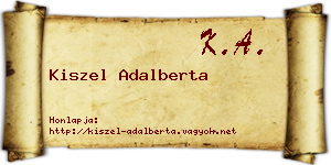 Kiszel Adalberta névjegykártya